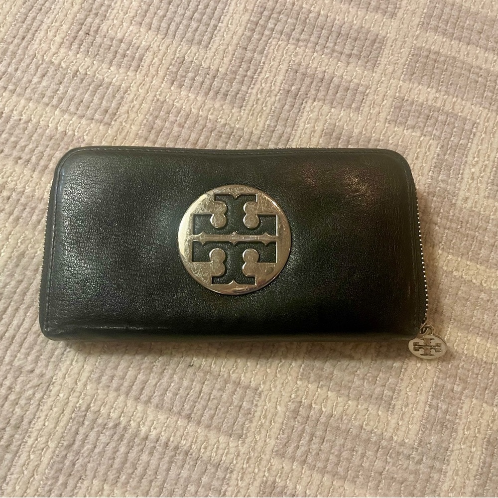 Black Wallet with Silver Emblem